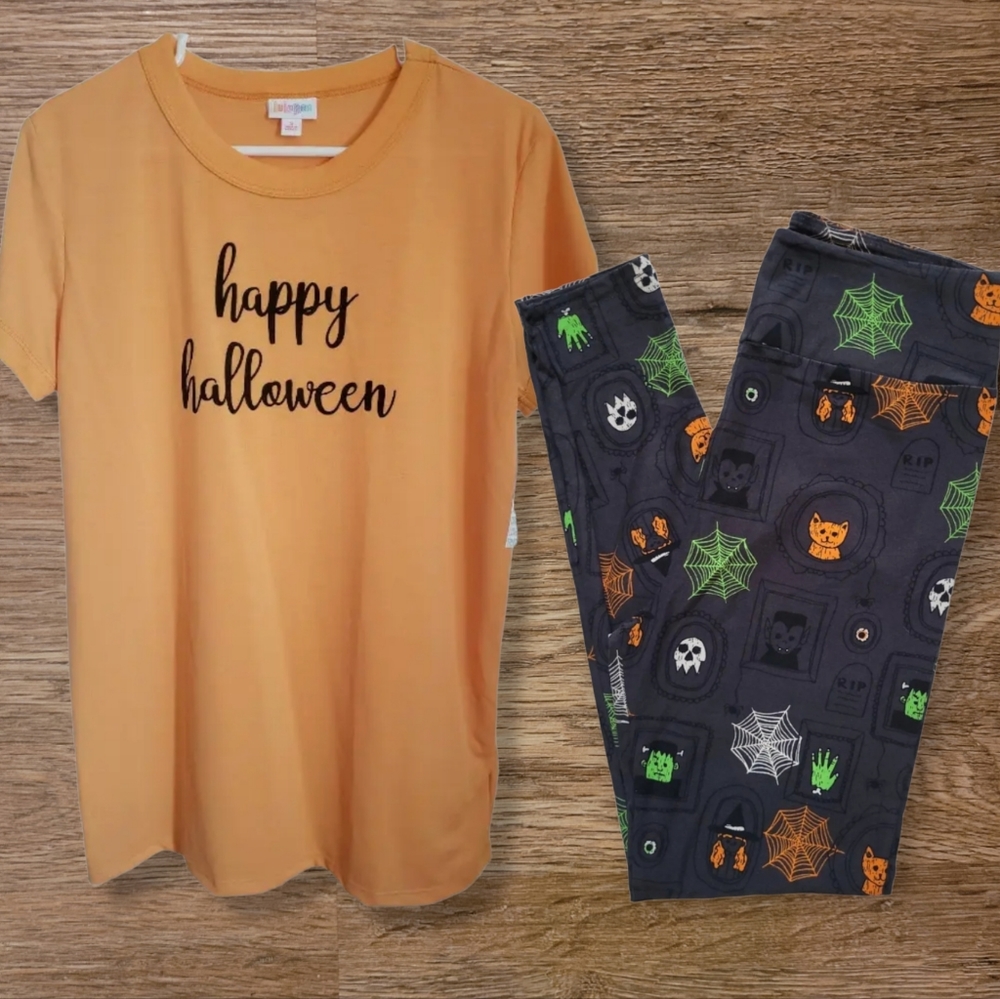 Lularoe Halloween Outfit Small Liv OS Leggings